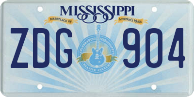 MS license plate ZDG904