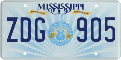 MS license plate ZDG905