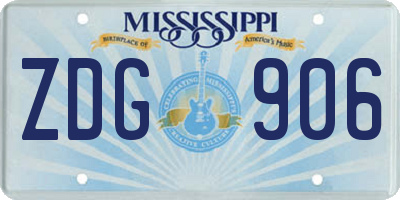 MS license plate ZDG906