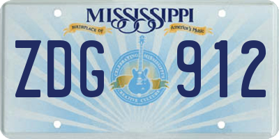 MS license plate ZDG912