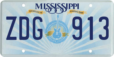MS license plate ZDG913