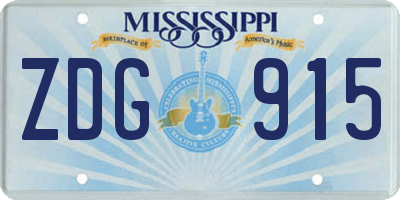 MS license plate ZDG915
