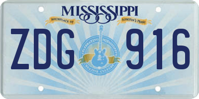 MS license plate ZDG916