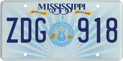 MS license plate ZDG918