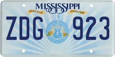MS license plate ZDG923