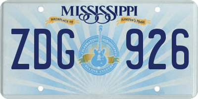 MS license plate ZDG926