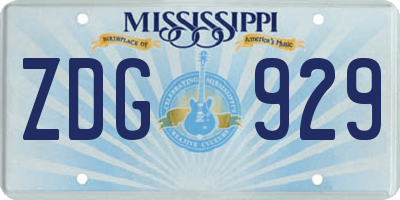 MS license plate ZDG929