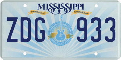 MS license plate ZDG933