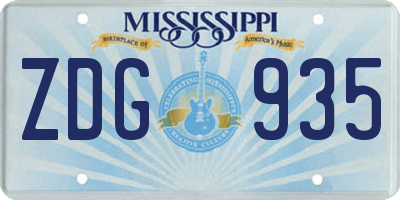 MS license plate ZDG935