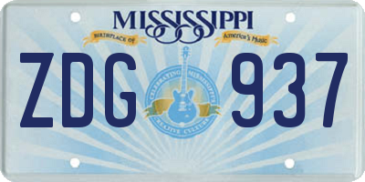 MS license plate ZDG937