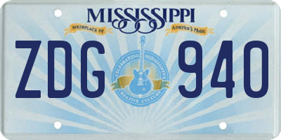 MS license plate ZDG940