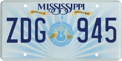 MS license plate ZDG945