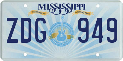 MS license plate ZDG949