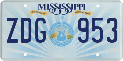 MS license plate ZDG953