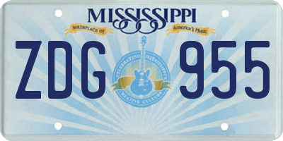 MS license plate ZDG955