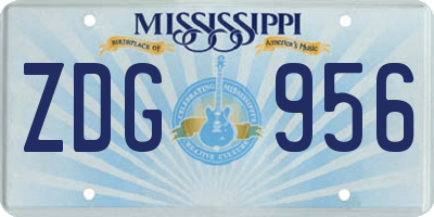 MS license plate ZDG956