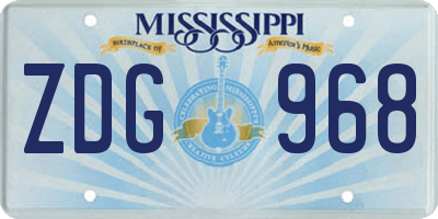 MS license plate ZDG968
