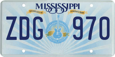 MS license plate ZDG970
