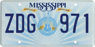 MS license plate ZDG971