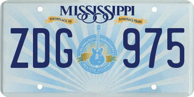 MS license plate ZDG975