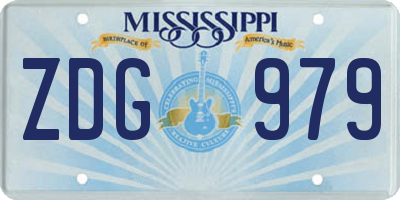 MS license plate ZDG979