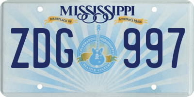 MS license plate ZDG997