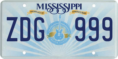 MS license plate ZDG999