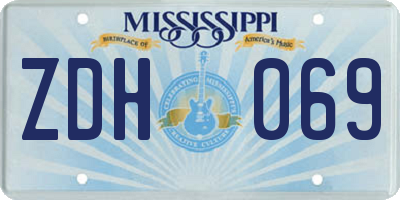 MS license plate ZDH069