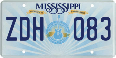 MS license plate ZDH083