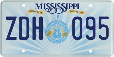 MS license plate ZDH095
