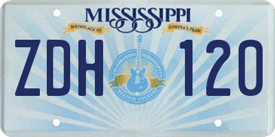MS license plate ZDH120