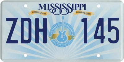 MS license plate ZDH145