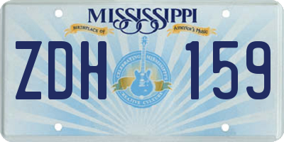 MS license plate ZDH159