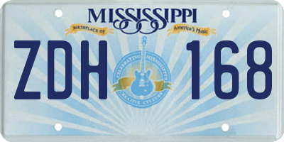 MS license plate ZDH168