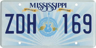 MS license plate ZDH169