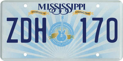 MS license plate ZDH170