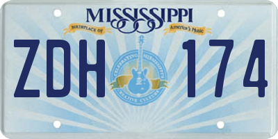 MS license plate ZDH174