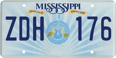 MS license plate ZDH176