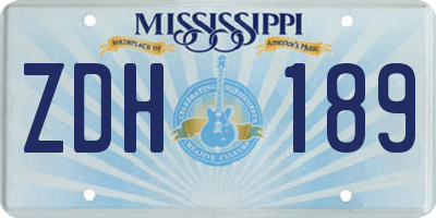 MS license plate ZDH189