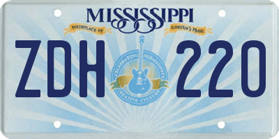 MS license plate ZDH220