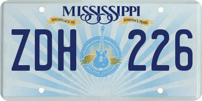 MS license plate ZDH226
