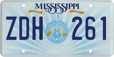 MS license plate ZDH261