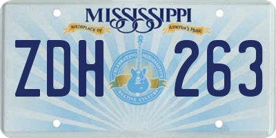 MS license plate ZDH263