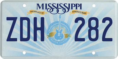 MS license plate ZDH282