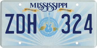 MS license plate ZDH324