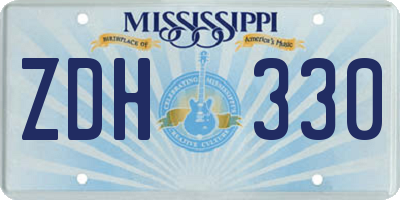 MS license plate ZDH330