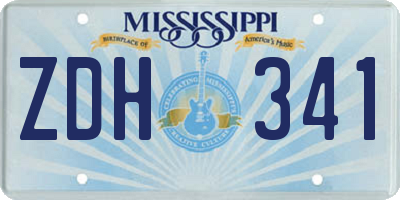 MS license plate ZDH341