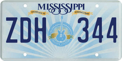 MS license plate ZDH344