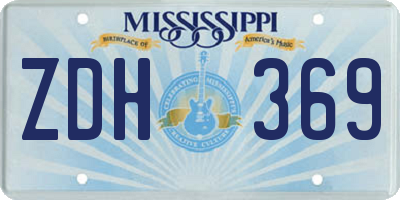 MS license plate ZDH369