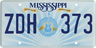 MS license plate ZDH373